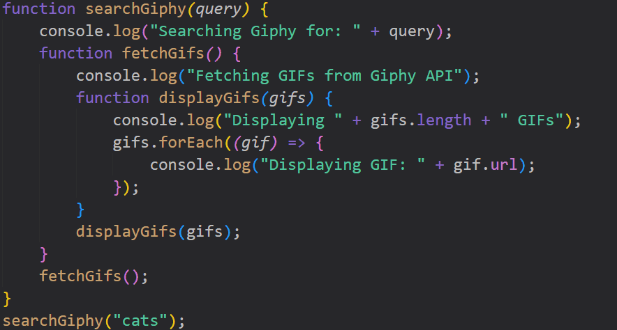 nested code sample